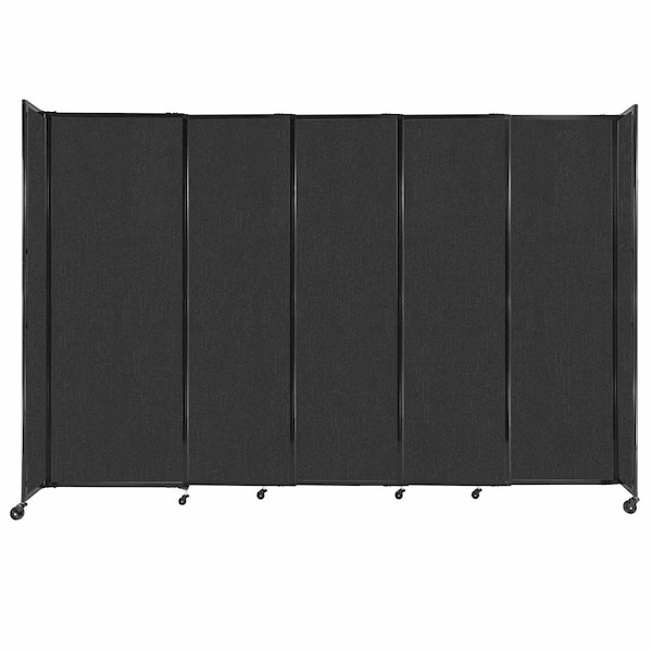 Versare StraightWall Sliding Portable Partition 11'3" x 7'6" Black Fabric 1490502 - main